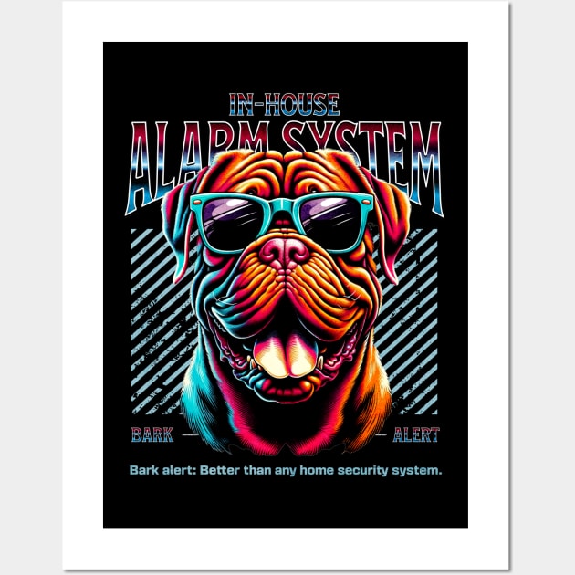 Bark Alert Dogue de Bordeaux Dog Wall Art by Miami Neon Designs